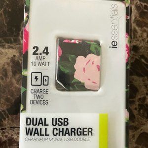 DUAL USB UNIVERSAL WALL CHARGER 2.4 AMP 10 WATT (floral/muti-color)